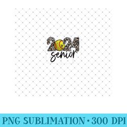 softball senior 2024 leopard girl women graduate party - png clipart