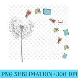 library books reading lover dandelion book reading - printable png graphics