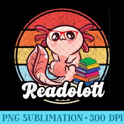 readolotl axolotl kawaii axolotl bookworm book lover axolotl - unique sublimation patterns