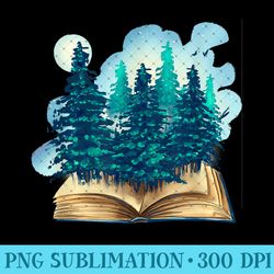 nature and books beautiful book reader reading graphic - unique sublimation patterns