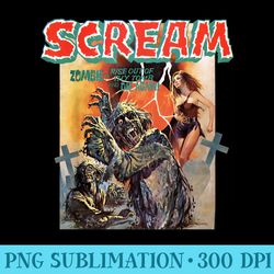 zombie vintage movie horror poster comic book graphic - png graphics