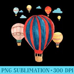 cool watercolor hot air balloon ballooning lover - png art files