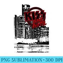 kiss detroit rock city landscape raglan baseball - free transparent png download