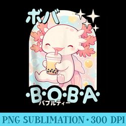 kawaii axolotl boba anime axolotl loving bubble tea neko - png download