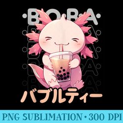 axolotl boba tea kawaii bubble tea axolotl anime neko - high resolution png download