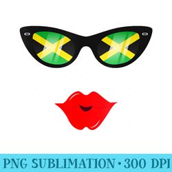 jamaican flag jamaican girl jamaica sunglasses lips - shirt mockup download