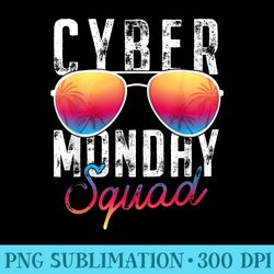 cyber monday squad deal shopping team funny retro group - high resolution png download