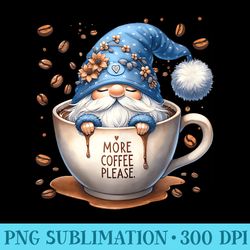 more coffee gnome graphic with coffee beans for barista - png graphics download