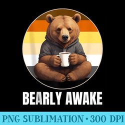 funny gay bear drinking coffee gay bear pride flag - transparent png download