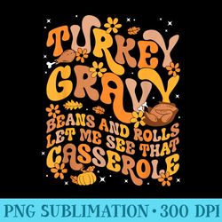 retro turkey gravy beans and rolls let me see that casserole - png design files