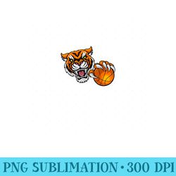 tiger cartoon sports tigers team mascot basketball ball - trendy png designs