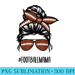 messy bun football mama hair glasses - png download vector