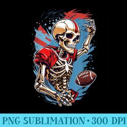 skeleton playing american football abstract graphic - sublimation clipart png