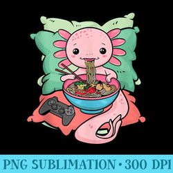 axolotl ramen eating gamer axolotl - png download resource