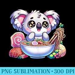 cute kawaii koala eating ramen japanese food - png graphics download