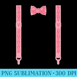 easter eggs spring bow tie suspenders pastel pink - sublimation printables png download