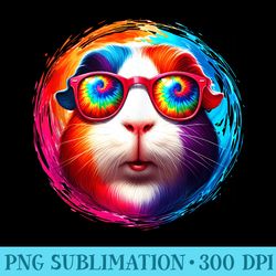 cool tie dye sunglasses guinea pig graphic illustration art - png file download