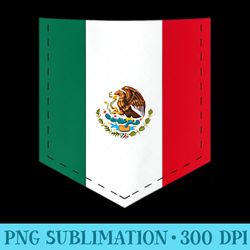 mexico flag design with printed mexican flag pocket - png clipart download