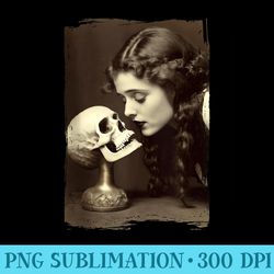 vintage witch sorceress skeleton skull kiss 1910 photography - high resolution png download