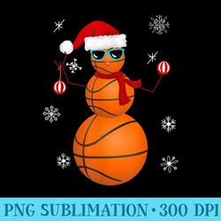 basketball snowman santa claus christmas hat funny baller - png clipart download