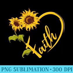 sunflower heart christian faith graphics design flower - shirt graphics for download