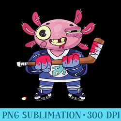 kawaii axolotl hockey player cute axolotl lover - download png pictures