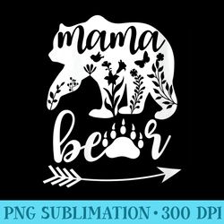 womens floral mama bear mom mama bear mommy bear floral mama bear - png picture download