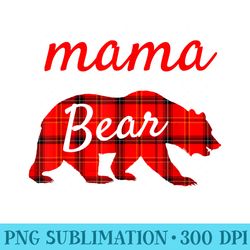 mama bear christmas red plaid mama bear women - shirt clipart free png