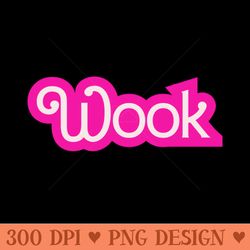 wook baby doll hot pink barbie font rock band - ready to print png designs