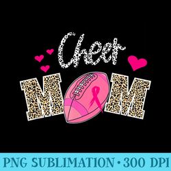 football cheer mom pink leopard breast cancer awareness mom - transparent shirt clip art