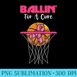 basketball for a cure breast cancer pink awareness ribbon - blank shirt template png