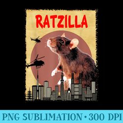 funny ratzilla classic poster photo rats portrait animals - sublimation png designs