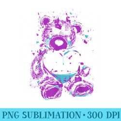 goth teddy pastel bear teddy menhera vaporwave - sublimation clipart png