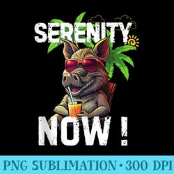 serenity now relaxing pig sunglasses beach boar chill relax - png download