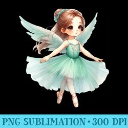 womens ballerina girl fairy green dance ballet watercolor - mug sublimation png