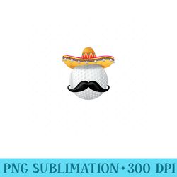 funny golf ball mustache mexican sport t no siesta - unique sublimation patterns