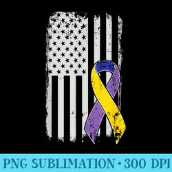 bladder cancer awareness distressed american flag ribbon - digital png artwork