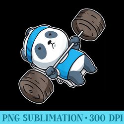 panda bear gym workout training bench press weightlifting - png download template