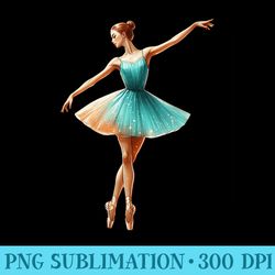 womens turquoise ballerina girl dancing ballet watercolor - free png download