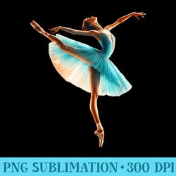 turquoise ballerina girl dancing ballet watercolor premium - transparent shirt clip art