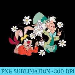 alice in wonderland mad hatter and hare tea flowers - png download icon