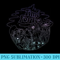 disney alice in wonderland mad hatter time for tea line art - high resolution png download