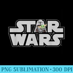 the mandalorian star wars logo with mando and the child - png clipart download