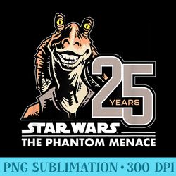 star wars the phantom menace 25th anniversary jar jar binks - png art files