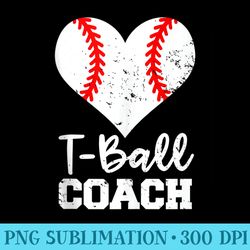 tball coach heart funny tball player - png transparent background download