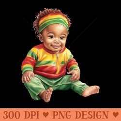 watercolor juneteenth baby - png file download