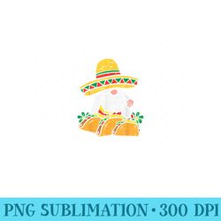 mexican gnome sombrero tacos cinco de mayo fiesta - high quality png files