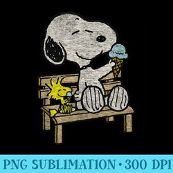 peanuts - snoopy woodstock bench - high quality png files