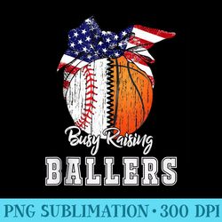 busy raising ballers baseball basketball - shirt artwork png