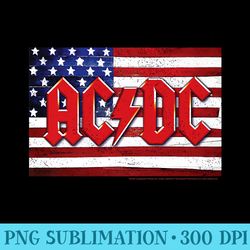acdc american flag logo premium - png download resource